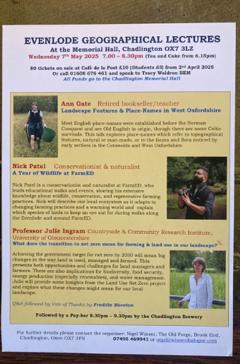 Evenlode Lectures May 2025 poster